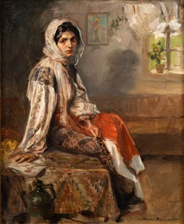 Femme dans un intérieur en Roumanie