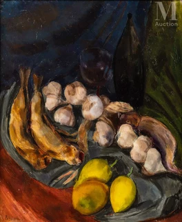 Nature morte aux citrons et à la bouteille