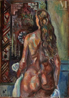 Nu de dos aux cheveux détachés