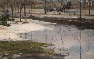 L’attelage sur l’avenue enneigée