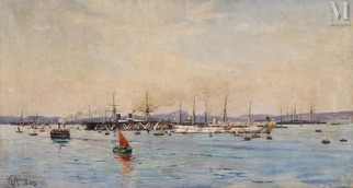 Arrivée de l'escadre impériale russe dans le port de Toulon, le 13 octobre 1893