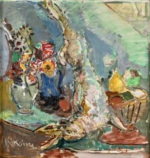 Nature morte au lièvre et à la corbeille de fruits