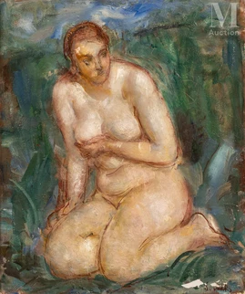 Baigneuse assise