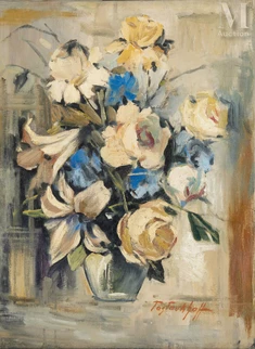 Bouquet composé de roses et de lys