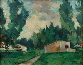 Maisons dans un paysage