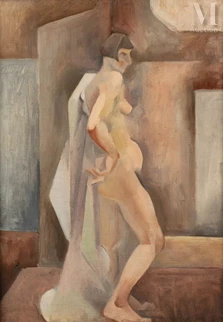 Nu cubiste au drapé