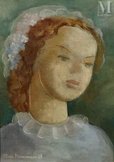 Portrait de jeune fille aux yeux verts