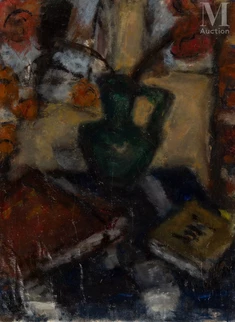Nature morte aux fleurs et aux livres