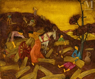 VARLAMICHIVILI Félix dit VARLA (Kutaisi 1903 - Paris 1986) — Moissonneurs