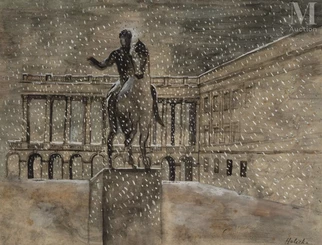 Monument du Prince Joseph Poniatowski devant le Palais de Saxe à Varsovie