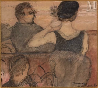 Couple et enfant assis