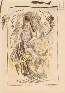Lucy Krohg à l'éventail