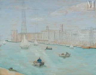 Le vieux Port de Marseille et le pont transbordeur