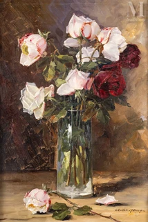 Bouquet de roses dans un vase