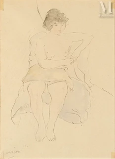 Demi-nu / Femme allongée de dos