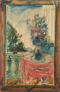 Bouquet sur la terrasse de la propriété