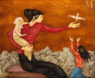 La famille et l’oiseau